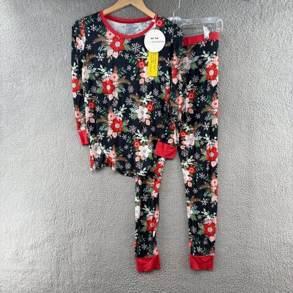 Little Sleepies Poinsettia Floral Bamboo Viscose Pajama Set | Size 16 NWT